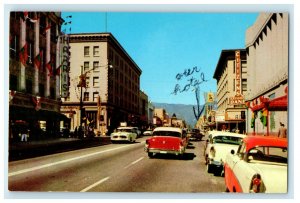c1960s Looking North on E Street San Bernardino California CA Unposted Postcard