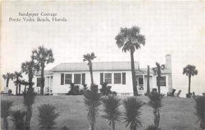 B2/ Ponte Vedra Beach Florida Fl Postcard Sandpiper Cottage c1940s
