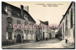 Postcard Old Etampes House of Diane de Poitiers Musee D'Epargne