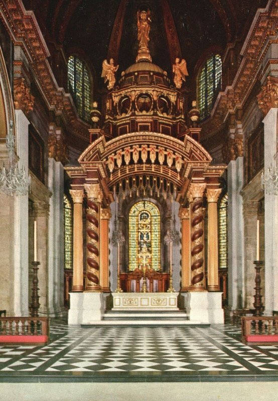 Postcard St. Paul's Cathedral The High Altar and Baldachino Topical Press London