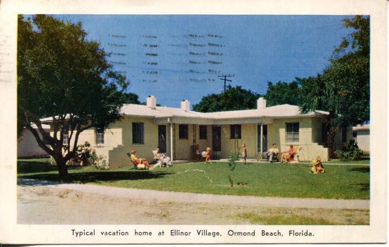 Ormond Beach Florida FL - Vacation Home Ellinor Village - 1954 Postcard- 554