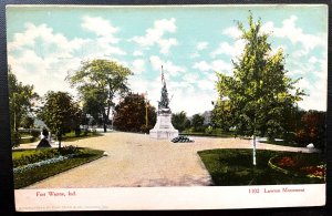 Vintage Postcard 1907-1915 Lawton Park & Civil War Monument, Fort Wayne, Indiana