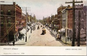 Poulett Street Owen Sound ON Ontario UNUSED Postcard E75