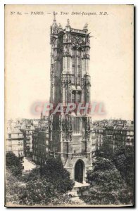 Old Postcard Paris La Tour Saint Jacques