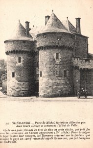 Vintage Postcard Porte-Michel Forterasse Defendue Par Deux Tours Guerande France