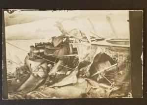 Mint Vintage Zeppelin Air Crash Real Photograph Postcard 