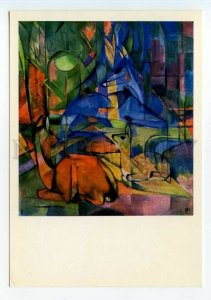 490698 GERMANY expressionism Franz Marc deer in the forest Old postcard