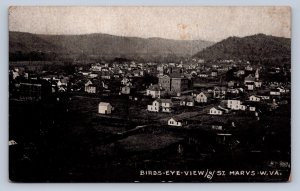 J87/ St Marys West Virginia Postcard c1910 Birdseye Homes School Store 969