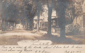 Vintage Postcard 1906 Union Street Residential Houses Lambertville New Jersey NJ