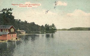 Vintage Postcard 1910 Regartta Point Lake Quinsigamond Worcester Massachusetts