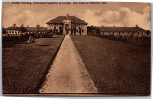 Poultry Building, Macdonald College Ste Anne de Bellevue Quebec Vtg Postcard H17