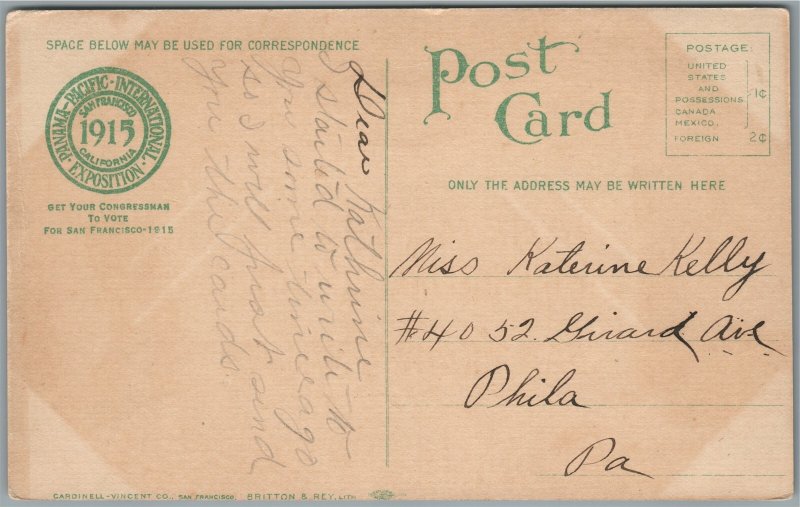 SAN FRANCISCO CA PANAMA PACIFIC EXPOSITION ANTIQUE POSTCARD