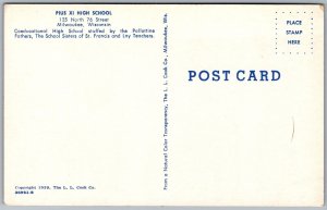 Vtg Milwaukee Wisconsin Pius Xi High School Postcard