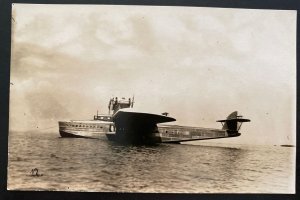Mint Real Picture Postcard Dornier DOX Giant Seaplane Landing Scene