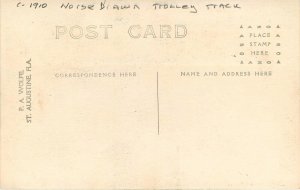 Postcard RPPC C-1910 Florida St. Augustine Horse Drawn trolley track 23-12014