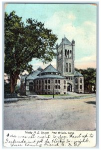 1906 Exterior View Trinity M.E Church New Britain Connecticut CT Posted Postcard
