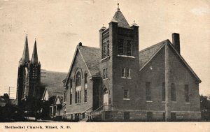 Vintage Postcard 1912 United Methodist Parish Church Minot North Dakota ND