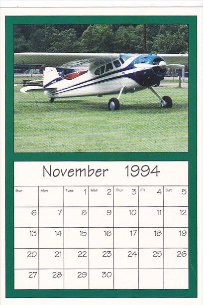 November 1994 Limited Editon Calendar Cardm AirShow '94 Cessna 195