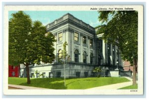 c1920's Public Library Building Fort Wayne Indiana IN Unposted Vintage Postcard