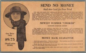 CHICAGO, Illinois IL   FUR CHOKER~Harold Lachman Co Advertising~Order  Postcard