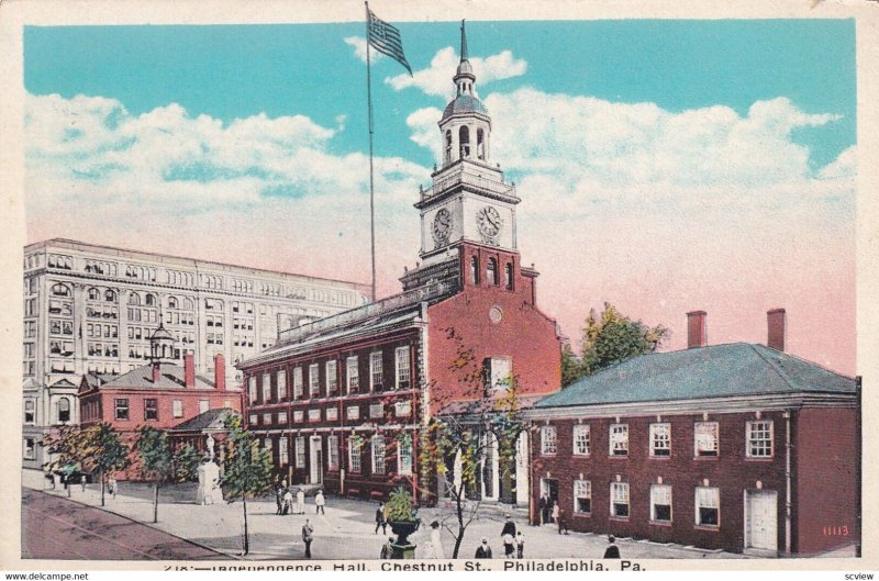 PHILADELPHIA, Pennsylvania, 1900-10s; Independence Hall, Chestnut St.