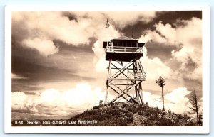 RPPC SHAFFER FIRE LOOK OUT, Lake Pend Oreille, Idaho ID~ 1943 Ross Hall Postcard