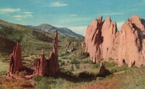 Panorama Interior Garden Of The Gods Pikes Peak Region Colorado Vintage Postcard