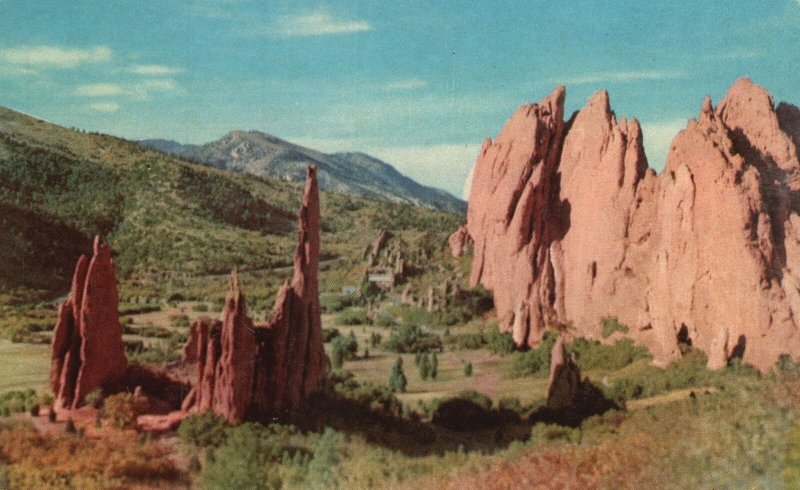 Panorama Interior Garden Of The Gods Pikes Peak Region Colorado Vintage Postcard