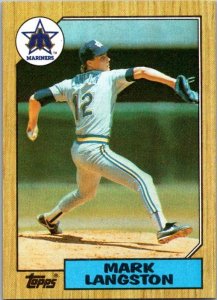 1987 Topps Baseball Card Mark Langston Seattle Mariners sk3335