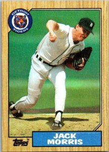 1987 Topps Baseball Card Jack Morris Detroit Tigers sk13746