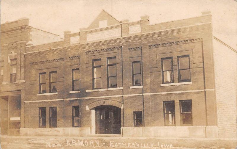 D48/ Estherville Iowa Ia Real Photo RPPC Postcard c1910 New Armory Building