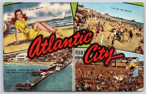 9241 Miss Behave Beach Pier Pigeons Atlantic City New Jersey NJ Posted Postcard