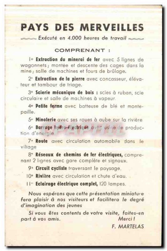 Wonderland Postcard Old Model Train