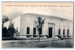 c1910's Quadrangle View Museum Of Fine Art Exterior View Springfield MA Postcard