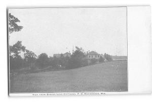 View from Spring Lake Cottages Post Office Mukwonago Wisconsin 1910c postcard