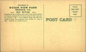 Norfolk VA Ocean View Amusement Park Deep Sea Diver Roy Butler Postcard