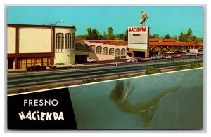 Dual View Hacienda Motel Mermaid  Lounge Fresno CA UNP Chrome Postcard S23