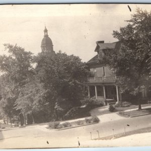 c1910s Mystery City RPPC Dome Steeple Real Photo Crane Installs Antiquitech A156