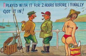 Fisherman Playing with Fish Sex Talk Smoking Pipe Fishing Comic Humour  Postcard | Topics - Cartoons & Comics - Comics, Postcard