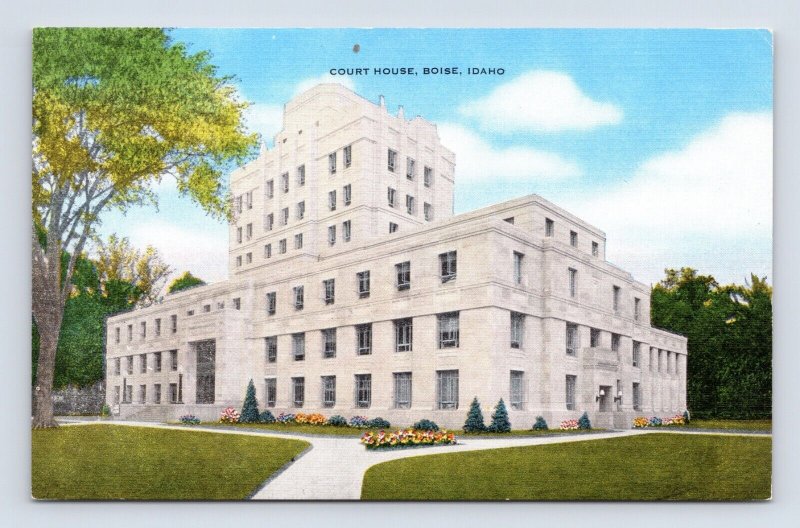 Court House Building Boise ID Idaho UNP Unused Linen Postcard M9