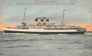 CPR SS Princess Kathleen Steamer Seattle Victoria Vancouver Canada postcard