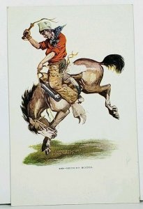 HH Tammen 1902 BRONCHO BUSTER Quirky Cowboy Embossed Postcard E15