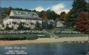 Oakland Maryland MD Point View Inn Dock Waterfront Vintage Postcard