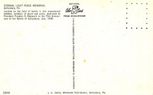 PA - Gettysburg. Eternal Light Peace Memorial