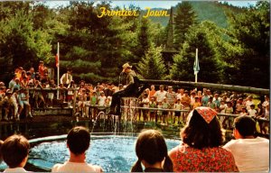 Frontier Town Colonial Ducking Stool Vintage Postcard Adirondack Cowboy Pioneer