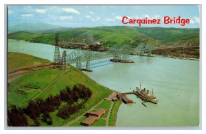 Carquinez Bridge Crockett California Sugar Mill Vintage Standard View Postcard