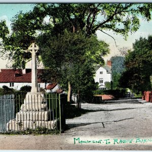 c1910s Losinga, England Monument to Robert Burns Cross Celtic Memorial Road A352