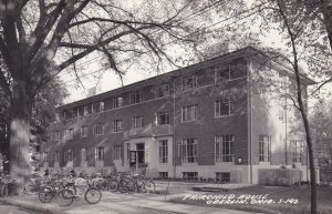 Ohio Oberlin Fairchild House Bicycles Parket In Front 1951 Real Photo