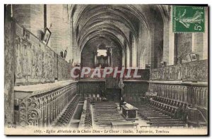 Old Postcard Organ Abbey Church of God chair Choir Stalls Choir Tapestries