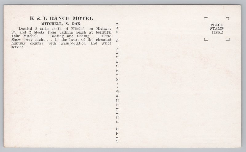 State View~Golden Don @ K&L Ranch Motel Mitchell SD~Vintage Postcard